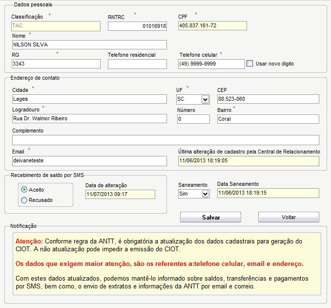 D) Consultar o Saldo do Cartão Para consultar o saldo do cartão, basta clicar em Verificar Saldo, quando os valores serão completados nos respectivos campos.