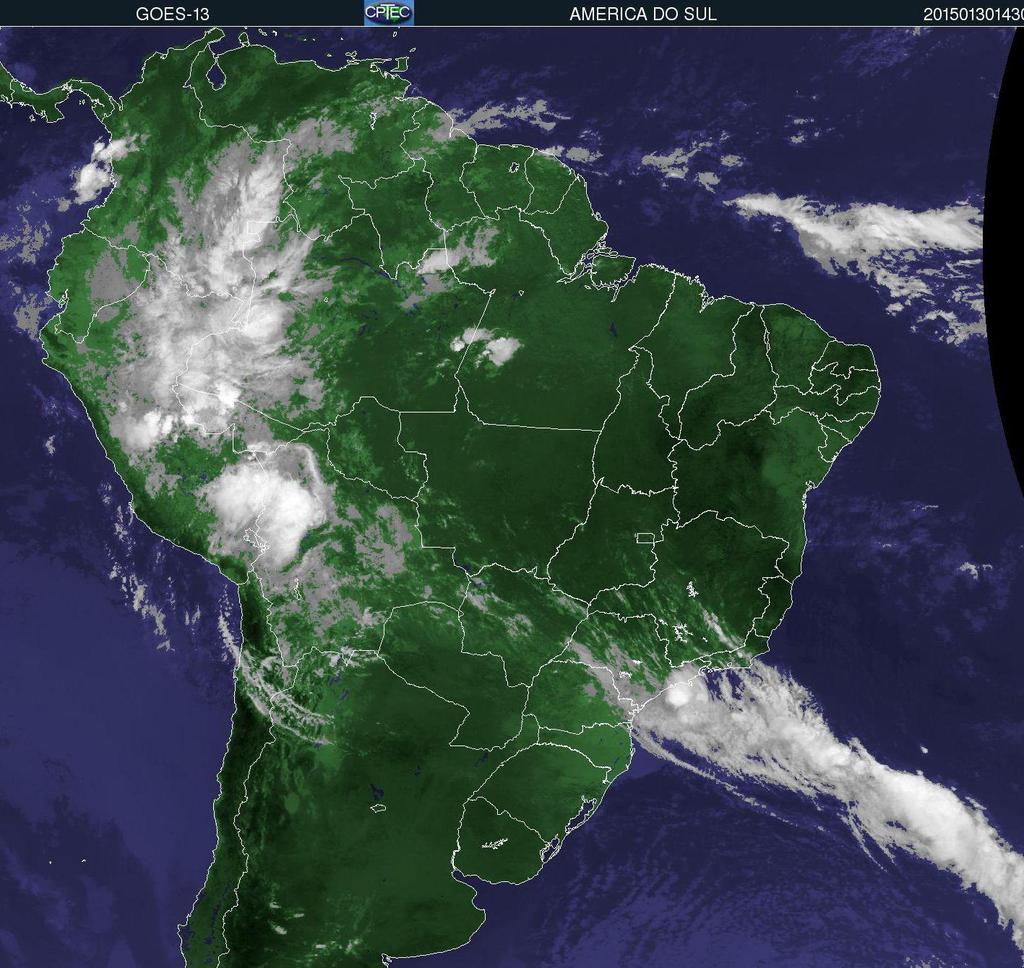 A imagem de satélite abaixo mostra uma condição de ausência de nuvens que predominou em quase todo o mês de janeiro no Nordeste brasieliro.