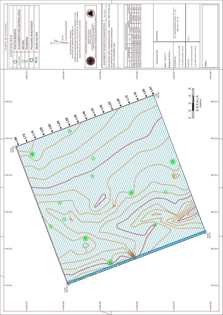 USO DE GEOFÍSICA FORENSE NA BUSCA DE DESAPARECIDOS NA GUERRILHA DO ARAGUAIA 4 Figura 1 Exemplo de Mapa de localização de polígono georeferenciado para estudos de antropologia forense do Grupo de
