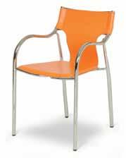 900 Cadeira visitante Versus pele, cores branco, preto, vermelho, laranja/