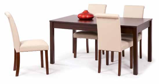 mesas e cadeiras Mesa rectangular 180x76x100 P106 estrutura em metal, cor wengué/ tampo