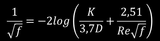 água K /D : Rugosidade relativa ʋ = 1,01x10-6 m²/s a T=20 C K : Altura da rugosidade