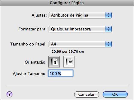 IMPRESSÃO NO MAC OS X 29 Configuração das opções de impressão e impressão a partir de aplicativos Mac OS X Nos aplicativos Mac OS X, as opções de impressão são definidas na caixa de diálogo