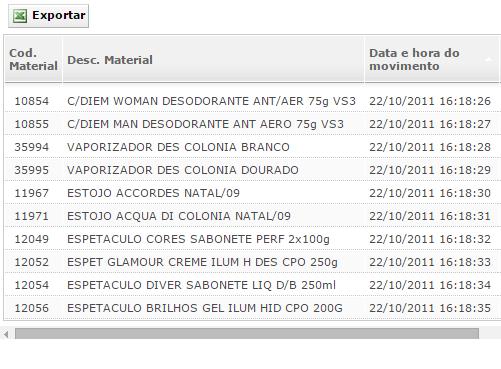 Na tela de resultado, role a barra de rolagem para encontrar as informações de: Saldo