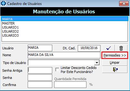 39.0 - Como desabilitar/habilitar as permissões de um usuário do sistema? 39.