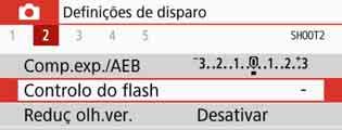 D Utilizar o Flash Incorporado 3 Compensação da Exposição do FlashN Defina a compensação da exposição do flash se o brilho do motivo não ficar conforme pretendido (o que implica