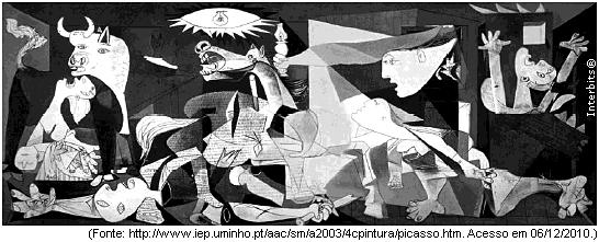 a) Quais eram as mensagens incompatíveis entre a fala de Colin Powell e a obra Guernica de Picasso? b) Identifique os acontecimentos políticos associados à obra Guernica.