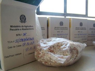 Figura 2. Exemplo de fertilizante mineral com aplicação via solo. Mistura de grânulos contendo nitrogênio, fósforo e potássio. 66 O Agronômico v.