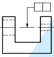 Tolerância geométrica Indicação do elemento tolerado Tolerância aplicada ao eixo