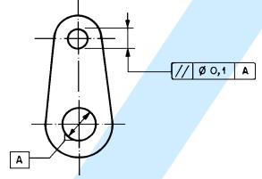 chamada que liga o quadro de tolerância do elemento a ser