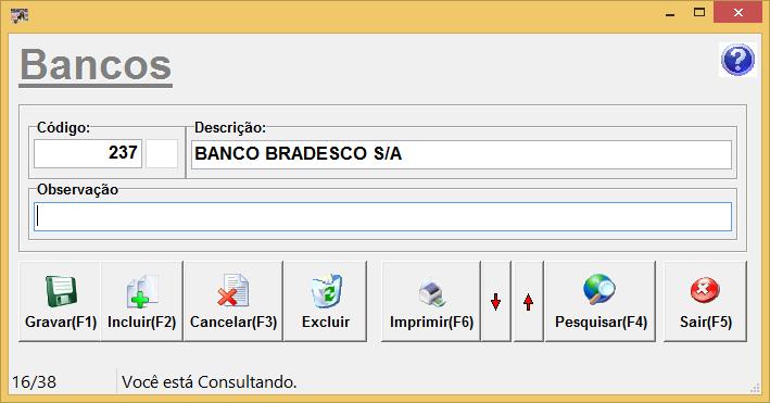 Página 19-48 17. CADASTROS DE BANCOS O Cadastro de Bancos possibilitará o usuário fazer a inclusão de todos os bancos, facilitando sua escolha na hora de fazer a baixa da duplicata.