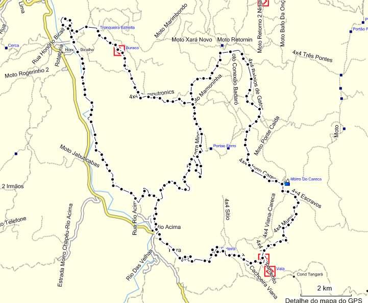 2. MAPA DE VISÃO GERAL (MAPSOURCE) Mapa geral baseado no levantamento pelo GPS utilizando a