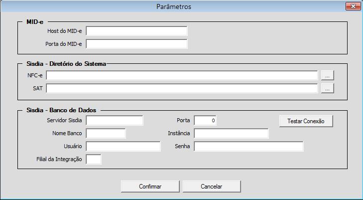 Os parâmetros Host do MID-e e Porta do MID-e são os únicos parâmetros necessários para a comunicação do Linx DMS NFC-e com o MID-e.