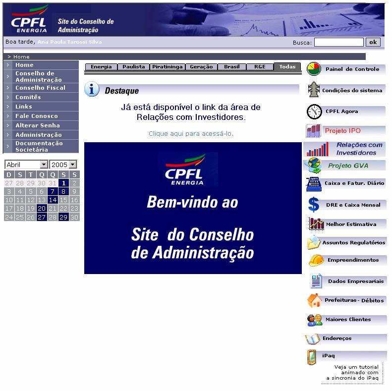 Governança Corporativa na CPFL Energia: Site do