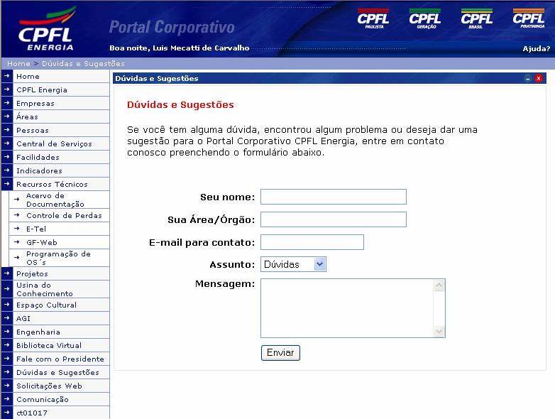 Visualização do Portal