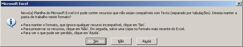 Criação de tabelas em modo Binário Utilize