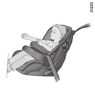 Segurança de crianças: escolha do banco para crianças Banco para crianças instalado com as costas voltadas para a dianteira do veículo A cabeça de um bebê é proporcionalmente mais pesada que a do
