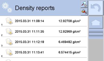 de dados na posição <Density reports>.