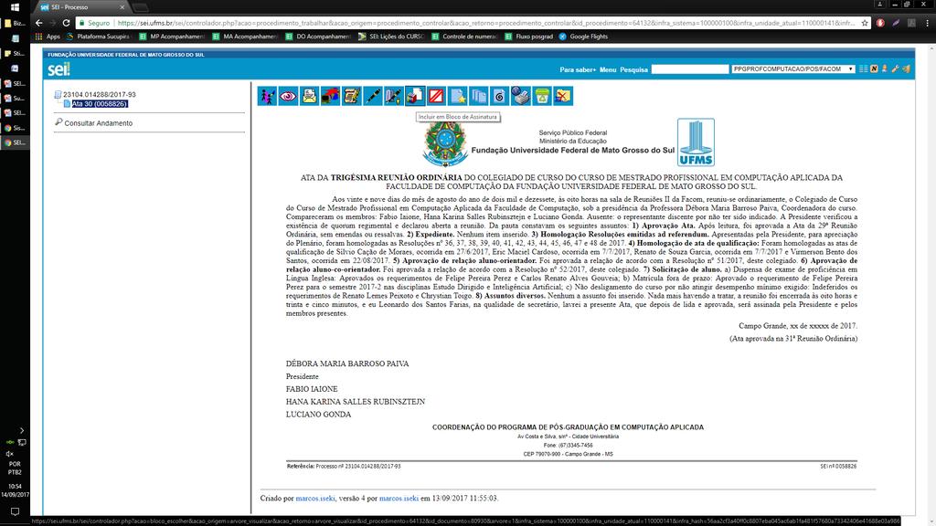 PASSO 1 Para incluir documento em bloco de assinatura: 1.