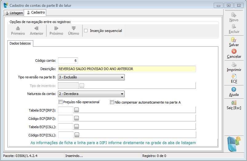 Ao gerar a ECF, para os meses que for encontrado cálculos dos impostos 0404/0304, será gerado no campo 9-MÊS_BAL_RED do registro 0010 a informação E indicando que teve recolhimentos por estimativa, e