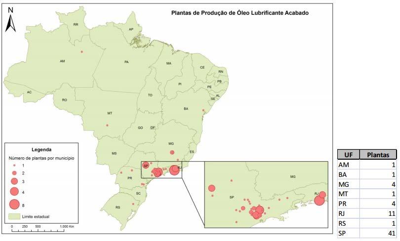 ANP vendas de óleo lubrificante acabado a cerca de 66 mil clientes distintos.