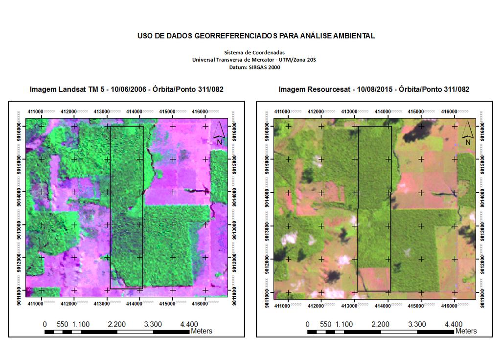 9 Figura 1: Analise temporal para identificação de focos de desmatamentos em parcelas georreferenciadas no município de Porto Velho, no Estado de