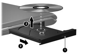 Remoção de um disco óptico (CD ou DVD) 1.