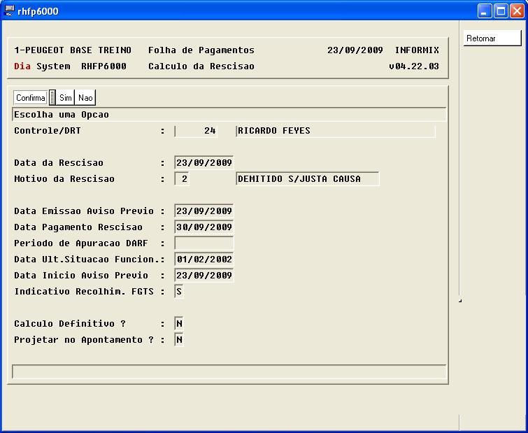 Folha de Pagamento Capitulo 01 RPFP6000 Cálculo de rescisão.