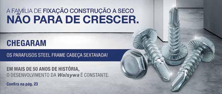 FIXAÇÃO CONSTRUÇÃO A SECO PARAFUSO PAINEL WALL CABEÇA CHATA Ø ROSCA 363782 PB #12 x 3 5,5 76 200 Destinados à fixação de painel wall em perfis metálicos; Ponta broca e cabeça autoescareante;