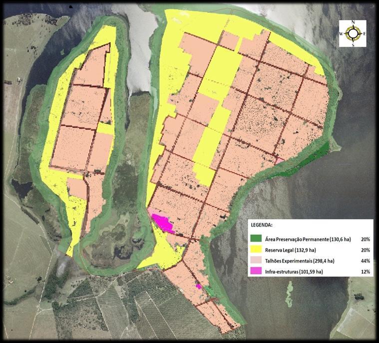 de APP e 132,9 ha de RL, já averbados em cartório (Figura 2A). Já a EECF de Itatinga localizase 170 km do Campus da ESALQ em Piracicaba e a sua área total é de 2.224 ha.