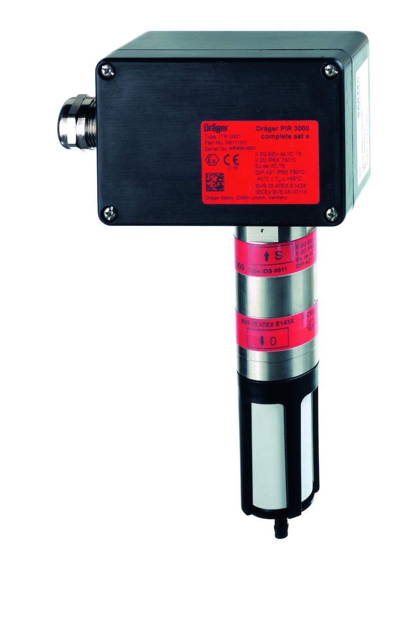 Dräger PIR 3000 Detecção de gases inflamáveis O Dräger PIR 3000 é um detector de gás infravermelho à prova de explosão para o monitoramento contínuo de gases e vapores