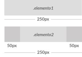 8. } 9. 10..elemento2 { 11. background: #ddd; 12. width: 250px; 13. height: 50px; 14. padding: 0 50px; 15.