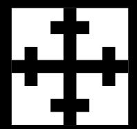 3) Pintar de outra cor os quadrados das arestas ( quinas ) de modo a formar uma cruz. 4) Repetir o processo para cada quadrado menor que foi gerado.