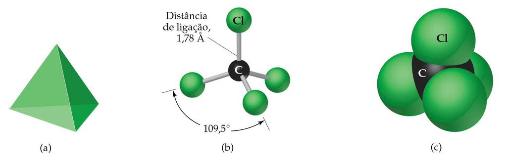 Formas espaciais moleculares Geometria molecular e teorias de ligação As estruturas de Lewis fornecem a conectividade atômica: elas nos mostram o número e os tipos de ligações entre os átomos.