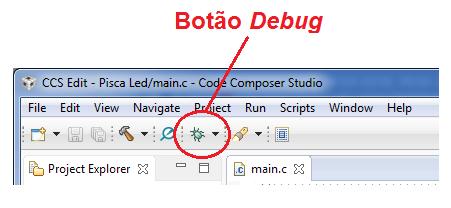 Clique no botão Debug. Botão de debug Após salvar, clique no botão Debug.