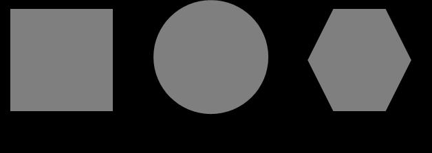 O grupo 3 é constituído por elementos de interior sólido ou tipo patch de diversas formas. A Figura 2.9 apresenta as formas mais encontradas, como patch quadrado [12], circular [19] e hexagonal [7].