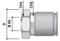 6112-A50 50 M50x1,5 48,5 55 15 60 58 490001342 6112-A63N 63 M63x1,5 60,0 75 21,5 75 67 GAS ISO 228 Ø Tubo D Ø PU CH L D L 490001330 6112-16N 16 ⅜ 12,7 20 10 26 41 490001331 6112-20N