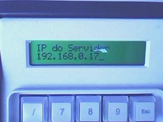 Na tela de configuração temos inicialmente 2 opções: IP do Servidor e IP do Terminal.