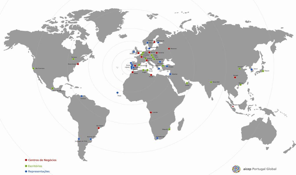 A Rede Externa Em mais de 40 países por todo o mundo, dispõe de consultoria e apoio logístico * Mesmo nos