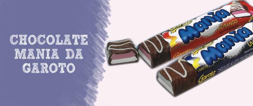 Nostalgia: Chocolate Mania da Garoto Eu confesso que bate uma tristeza a cada postagem de nostalgia gastronômica, pois, infelizmente, a maioria das coisas gostosas da década de 80/90 não voltaram mas