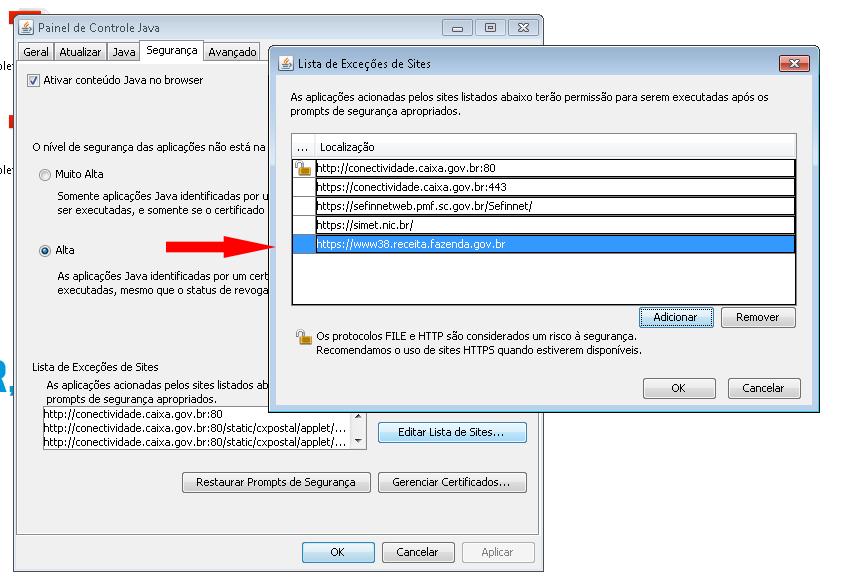 Pronto! Agora sim está tudo configurado para transmitir o DBE sem se deparar com o Erro inesperado netscape.javascript.