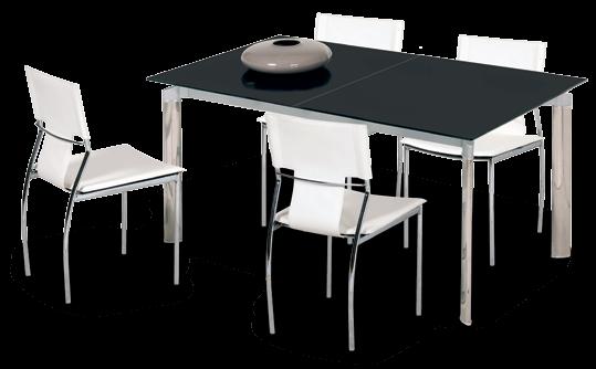 Mesas e cadeiras MESA EXTENSÍVEL 160/200x75x90 KB-CS-136 metal cromado/ vidro