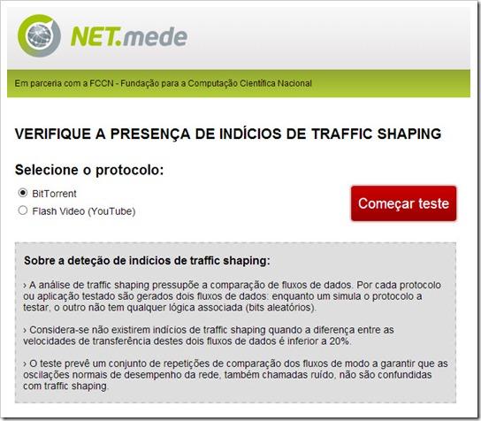 A análise de traffic shaping pressupõe a comparação de fluxos de dados.
