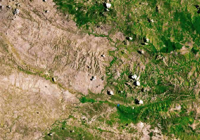 Visto do espaço, os solos estéreis do Haiti são adjacentes às