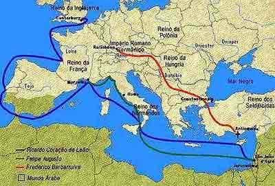 Mediterrâneo e das rotas