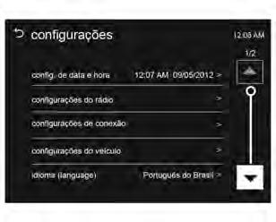 Black plate (32,1) 7-32 Sistema de conforto e conveniência Personalização Operação geral do menu Configurações O sistema pode ser personalizado para facilitar seu uso. 1.