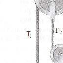 As polias são sem massa e sem atrito. Encontre: (a) a tensão em cada trecho da corda, T 1, T 2, T 3, T 4 e T 5 R: T 1 = T 2 = T 3 = Mg, T 2 4 = 3Mg e T 2 5 = Mg (b) o módulo de F.