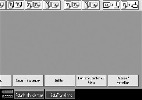Funções de Copiador Lados 1 Lado Pode efectuar cópias de um lado a partir de originais de dois lados. A Prima [Duplex/Combinar/ Série]. B Prima [Série].