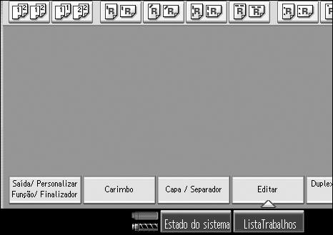 Funções de Copiador Em branco ADB00S Capa/Contracapa A primeira e última páginas do seu original são copiadas em papel separado utilizado para capas ou é inserida uma folha de rosto antes da primeira