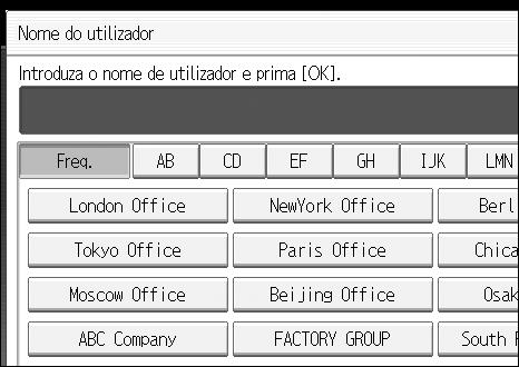 Servidor de Documentos C Seleccione o nome de utilizador e, em seguida, prima [Inserção Manual]. 4 O ecrã de alteração do nome de utilizador aparece.